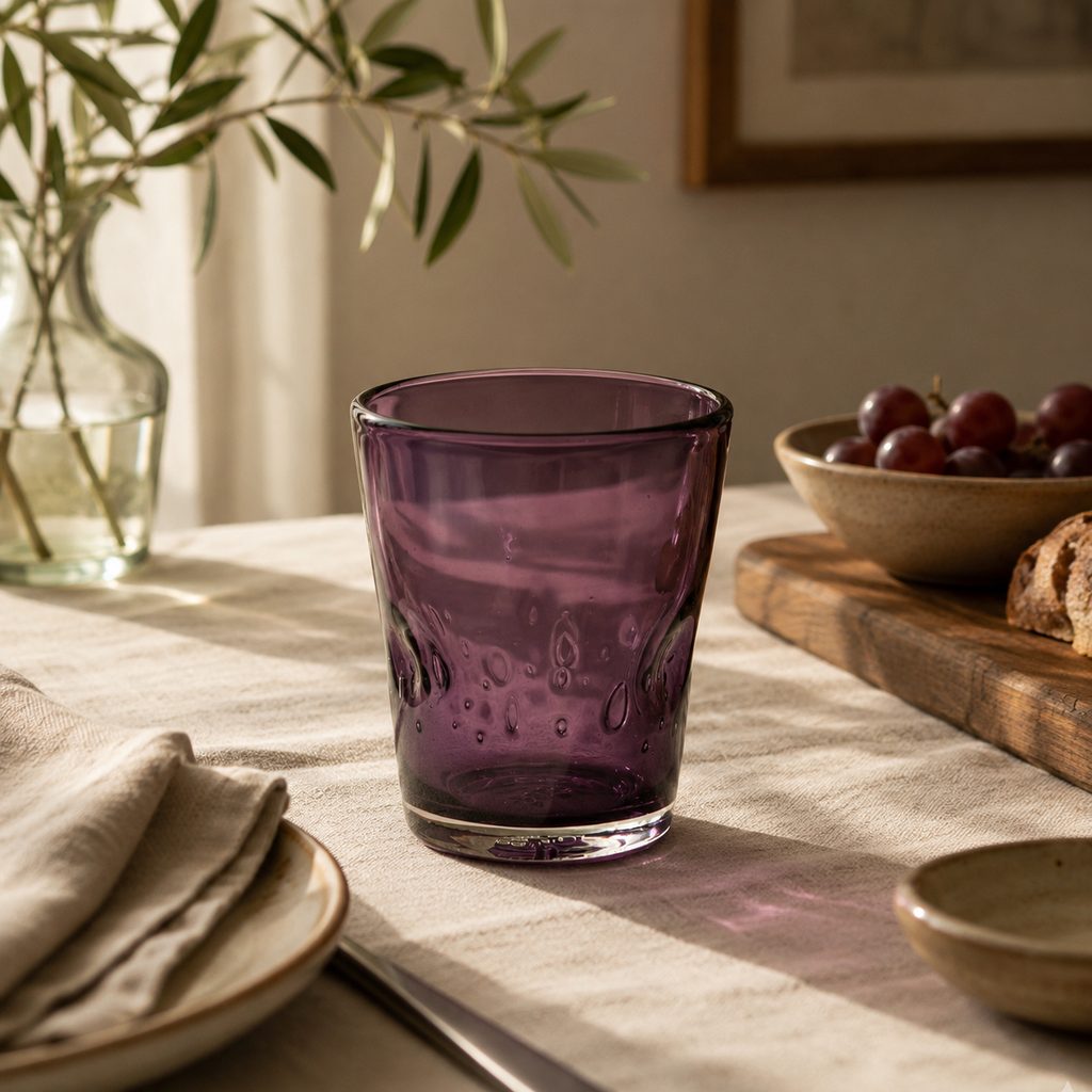 Bicchiere in vetro soffiato Memento Dune Glass Violet