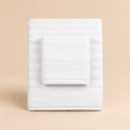 Set Asciugamani Bagno Luxury 2 Pezzi in Spugna 100% Cotone Naturale Bianco