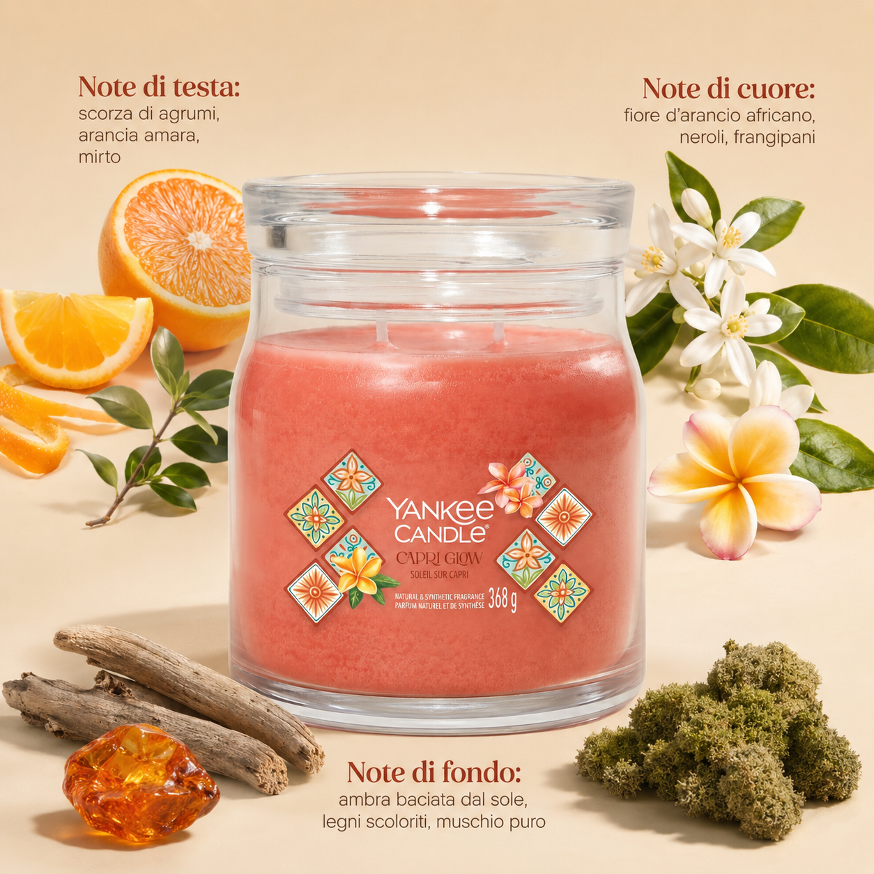 Yankee Candle Giara 368gr Capri Glow