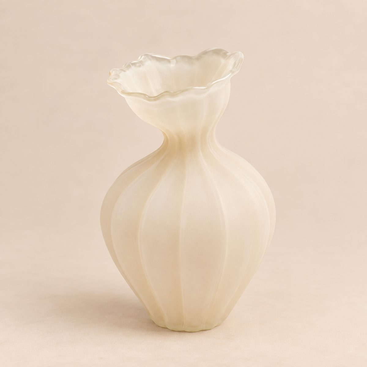 Vaso Design EDG Flow in Vetro Opaco Avorio Ø 19,5 x H 30,5 cm