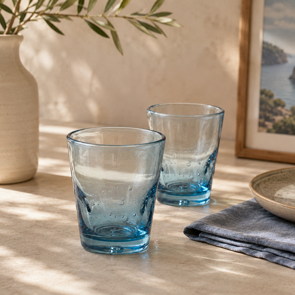 Bicchiere in vetro soffiato Memento Dune Glass Turquoise