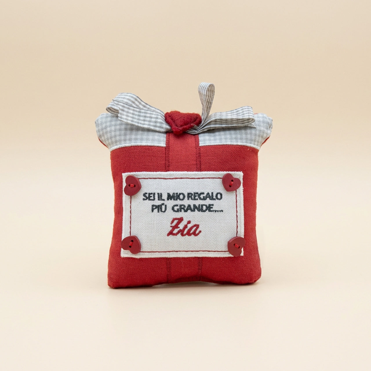 Cuscino messaggio ’Sei il mio regalo più grande... Zia’ Targhetta
