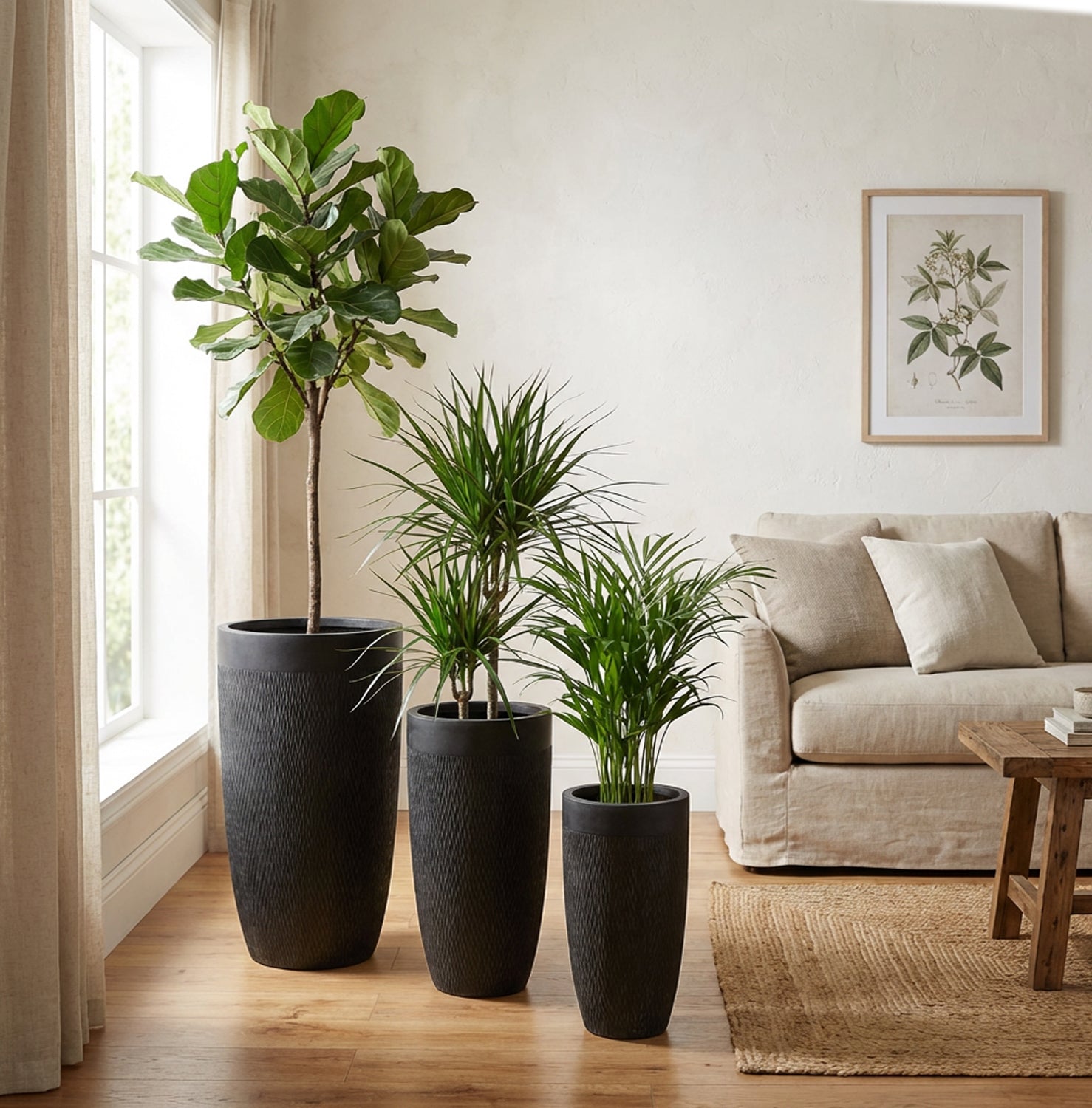 Vaso rotondo nero h.58 - LB HOME