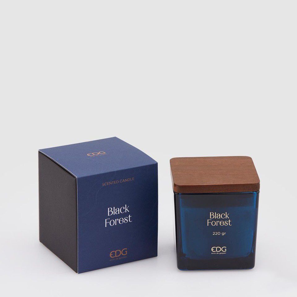 Candela con tappo legno Foresta nera h.9,5 Candela