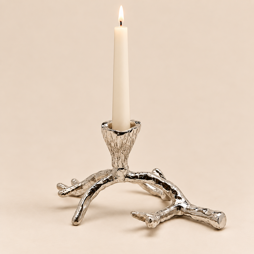 Portacandela Ramo Argento 19 x 14 x H10 cm