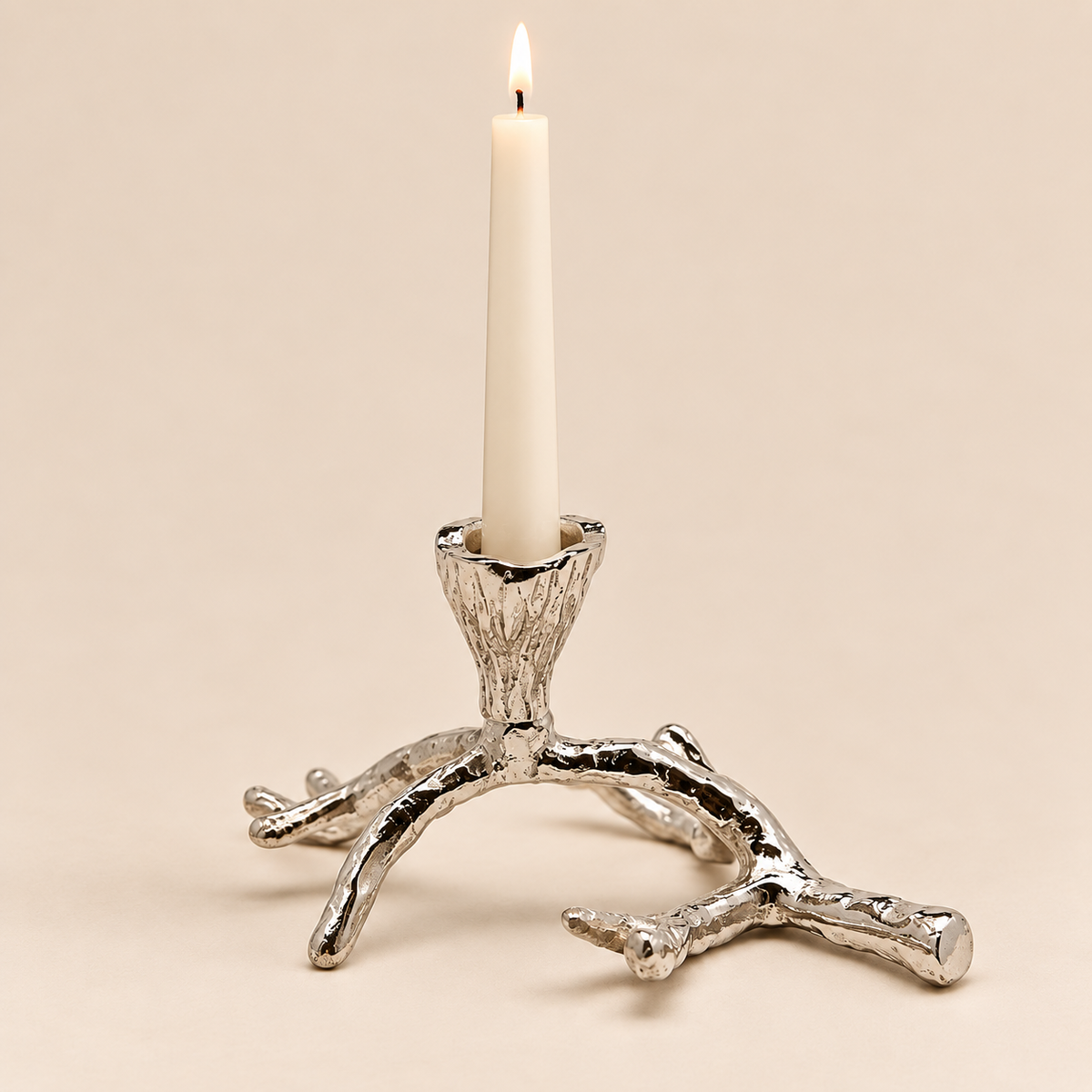 Portacandela Ramo Argento 19 x 14 x H10 cm