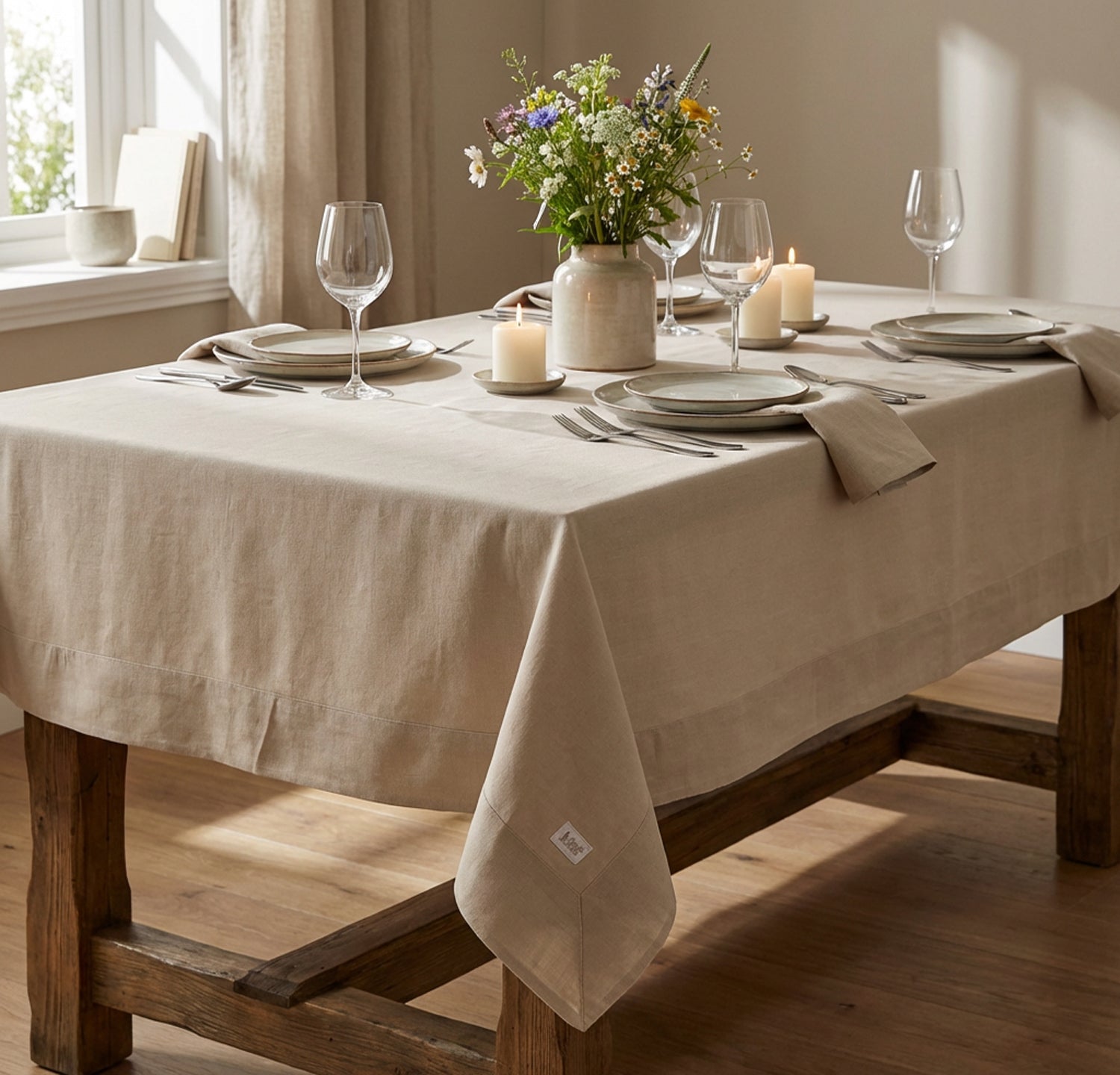 Tovaglia Demetra beige 140x240cm