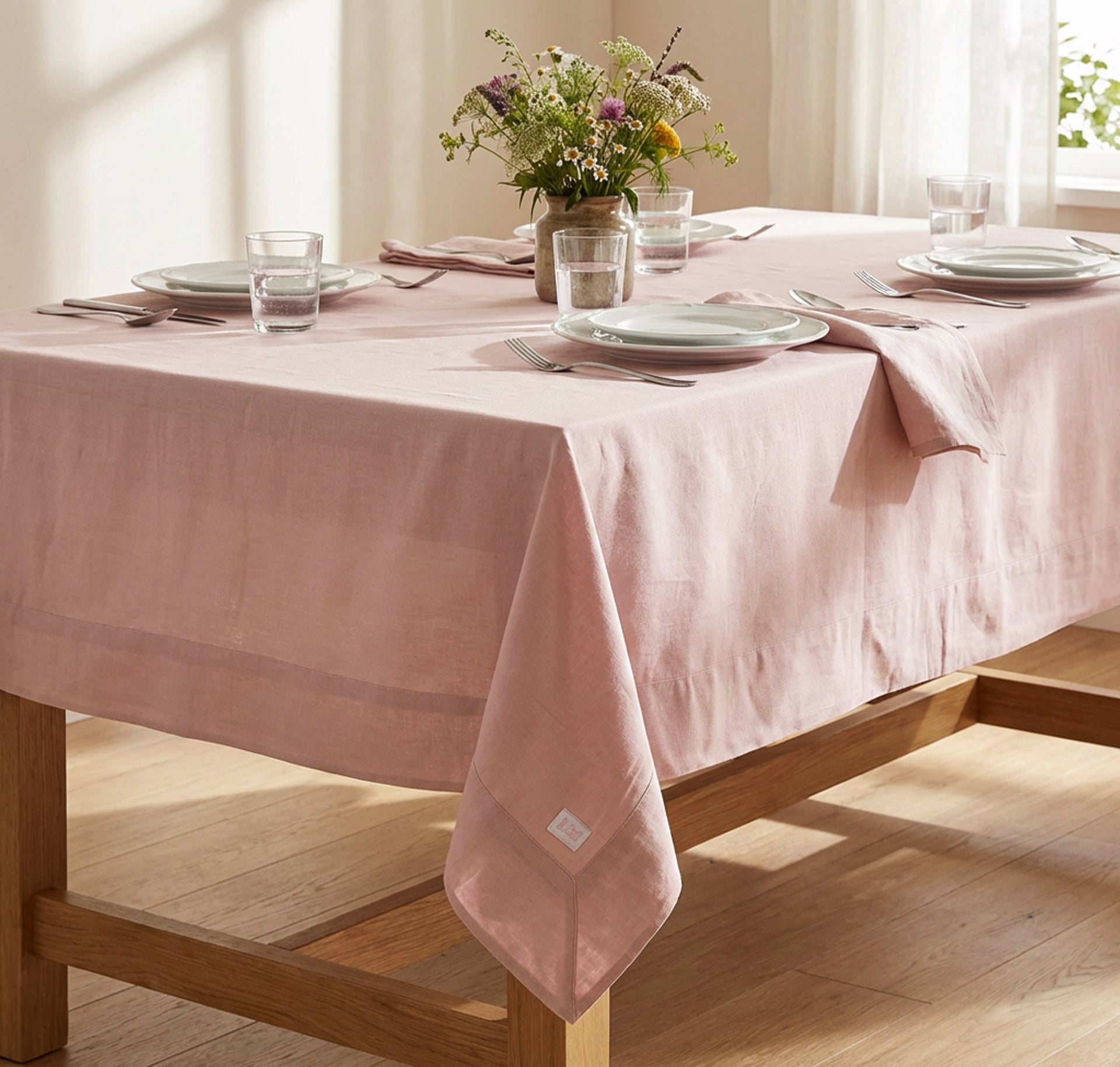 Tovaglia Demetra rosa 140x240cm