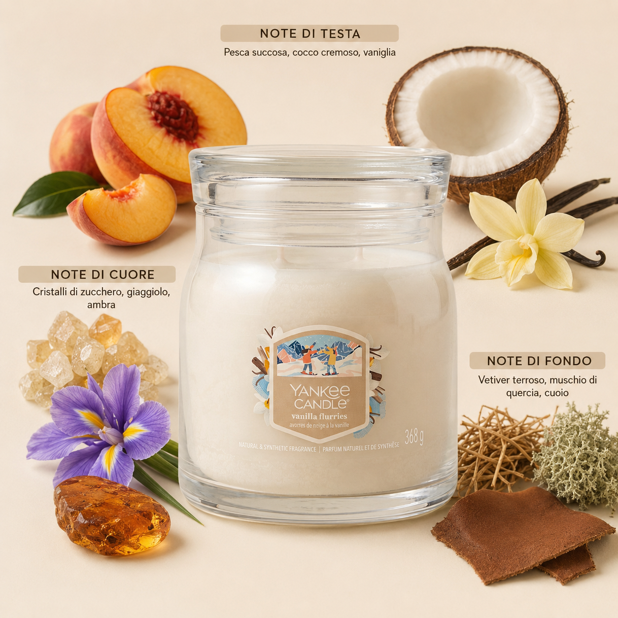 Yankee Candle giara 368gr Vanilla Flurries