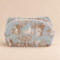 Pochette Toile du Borgo Verde Salvia in 100% Cotone Trapuntato con Chiusura Zip