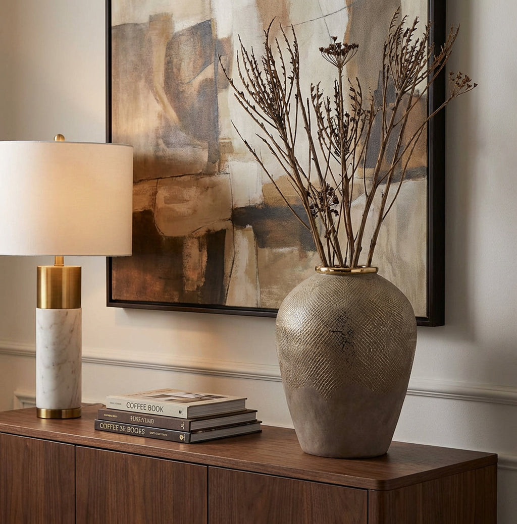 Vaso bordo oro h.41cm - LB HOME