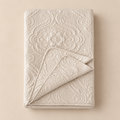 Trapunta Ricamo di Cotone Beige 220 x 260 cm 200 GSM