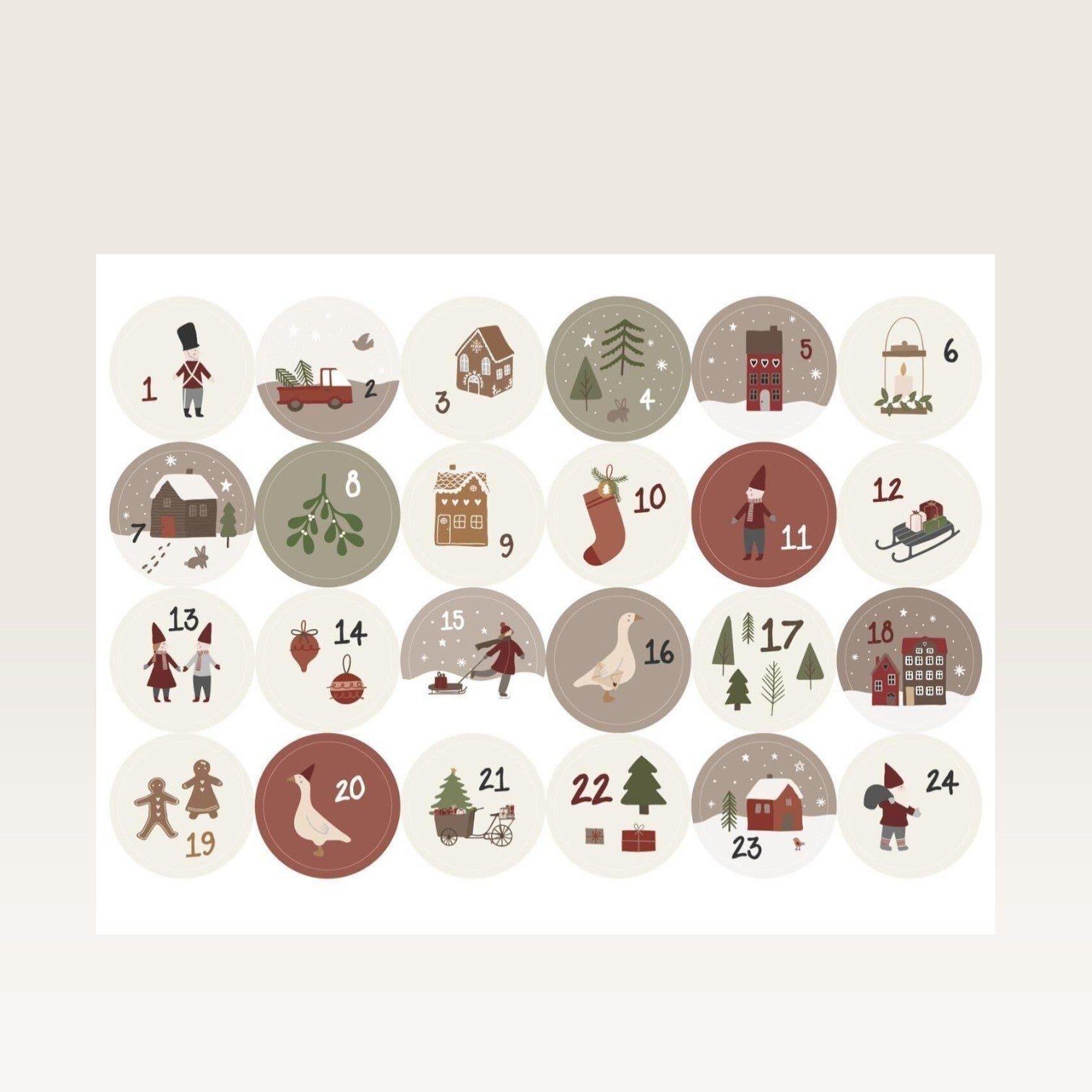 Set 24 sticker calendario avvento Calendario avvento