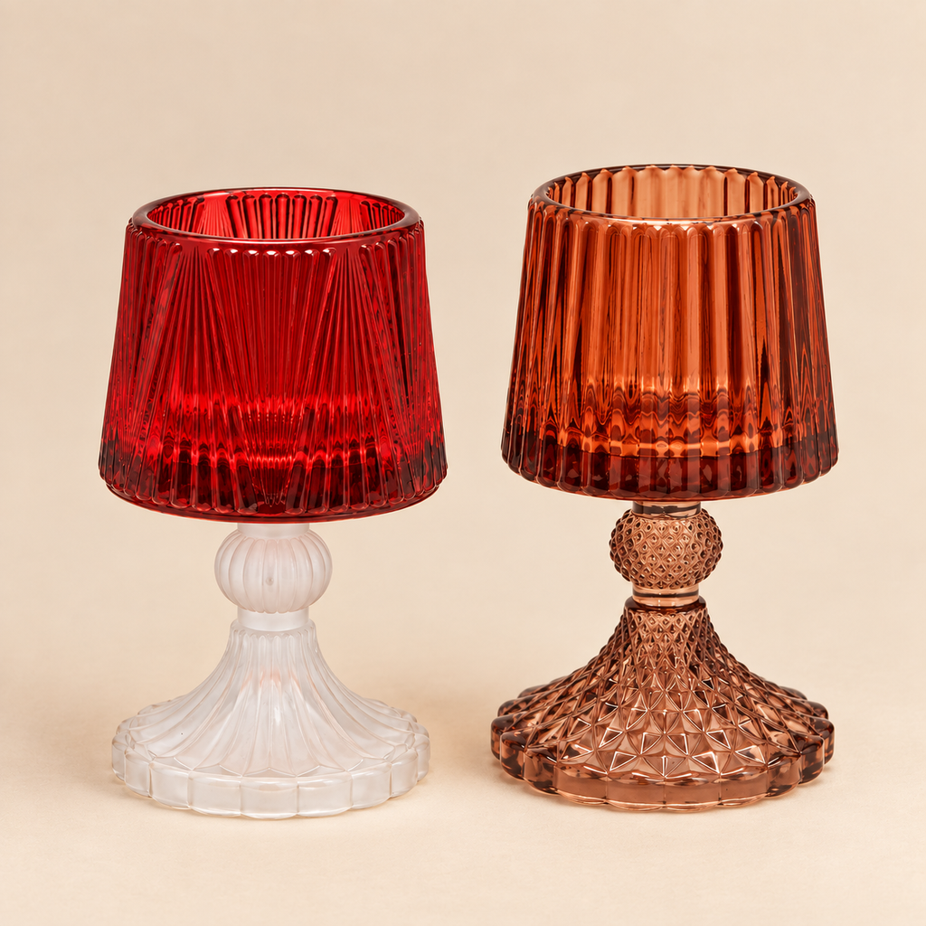 Portacandela Lampada in Vetro h.15 cm