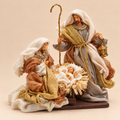 Natività Sacra Famiglia H 25 cm con Abiti in Tessuto - EDG