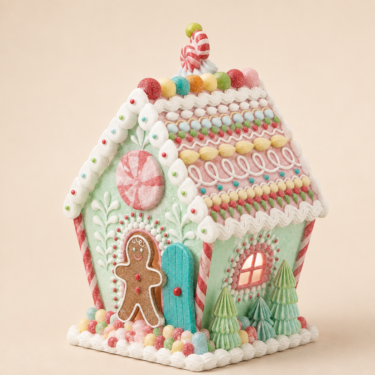 Casa Marzapane Natalizia con LED EDG – H 32 cm