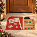 Zerbino Natalizio in Fibra di Cocco a Forma di Cassetta Postale di Babbo Natale con Scritta Merry Christmas – Collezione Benvenuto Natale! 75x45 cm