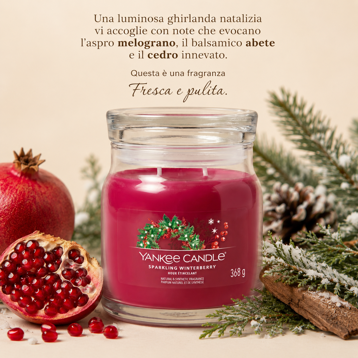Yankee Candle Giara 368gr Sparkling Winterberry