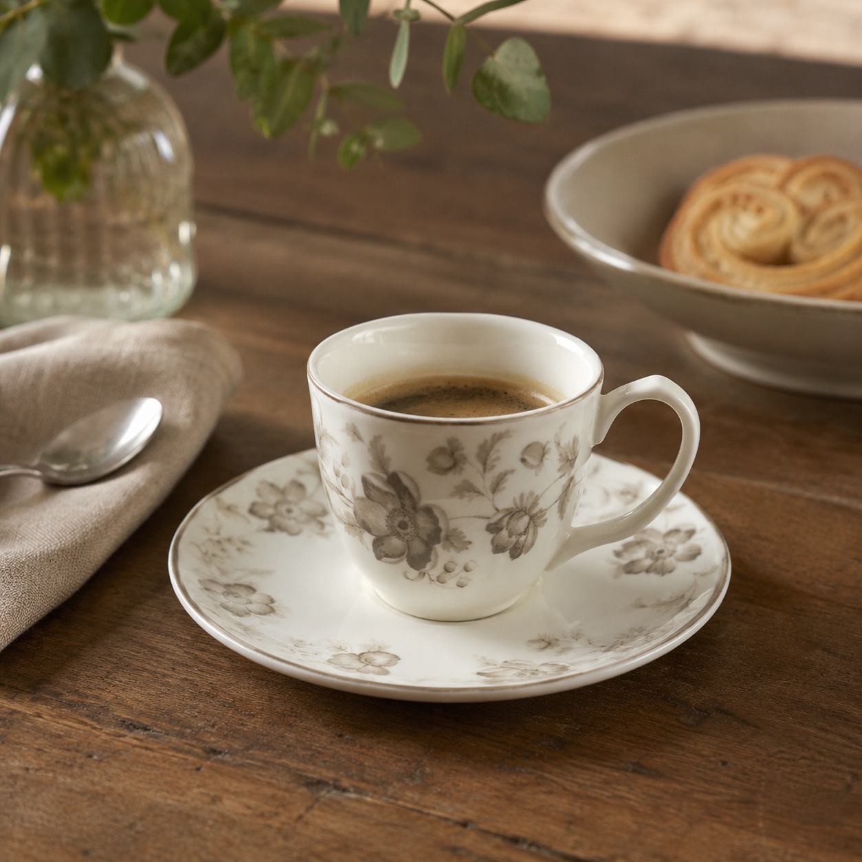 Set 2 tazzine caffè con piattino Wonderwall Taupe 90 ml