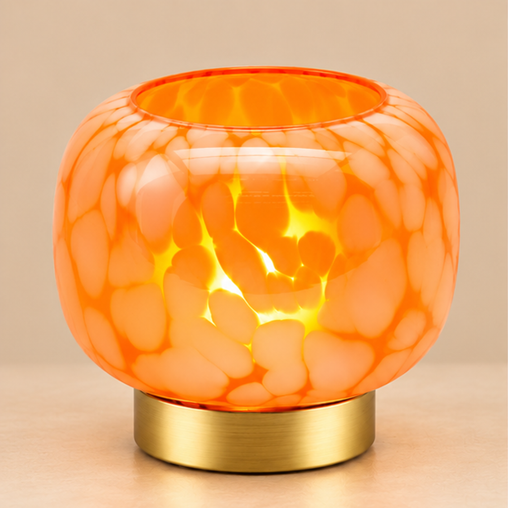 Lampada da Tavolo Joplin EDG in Vetro Ambrato H 14 cm