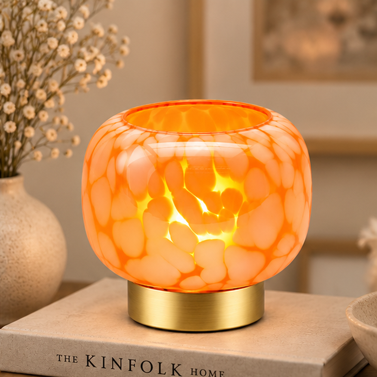Lampada da Tavolo Joplin EDG in Vetro Ambrato H 14 cm