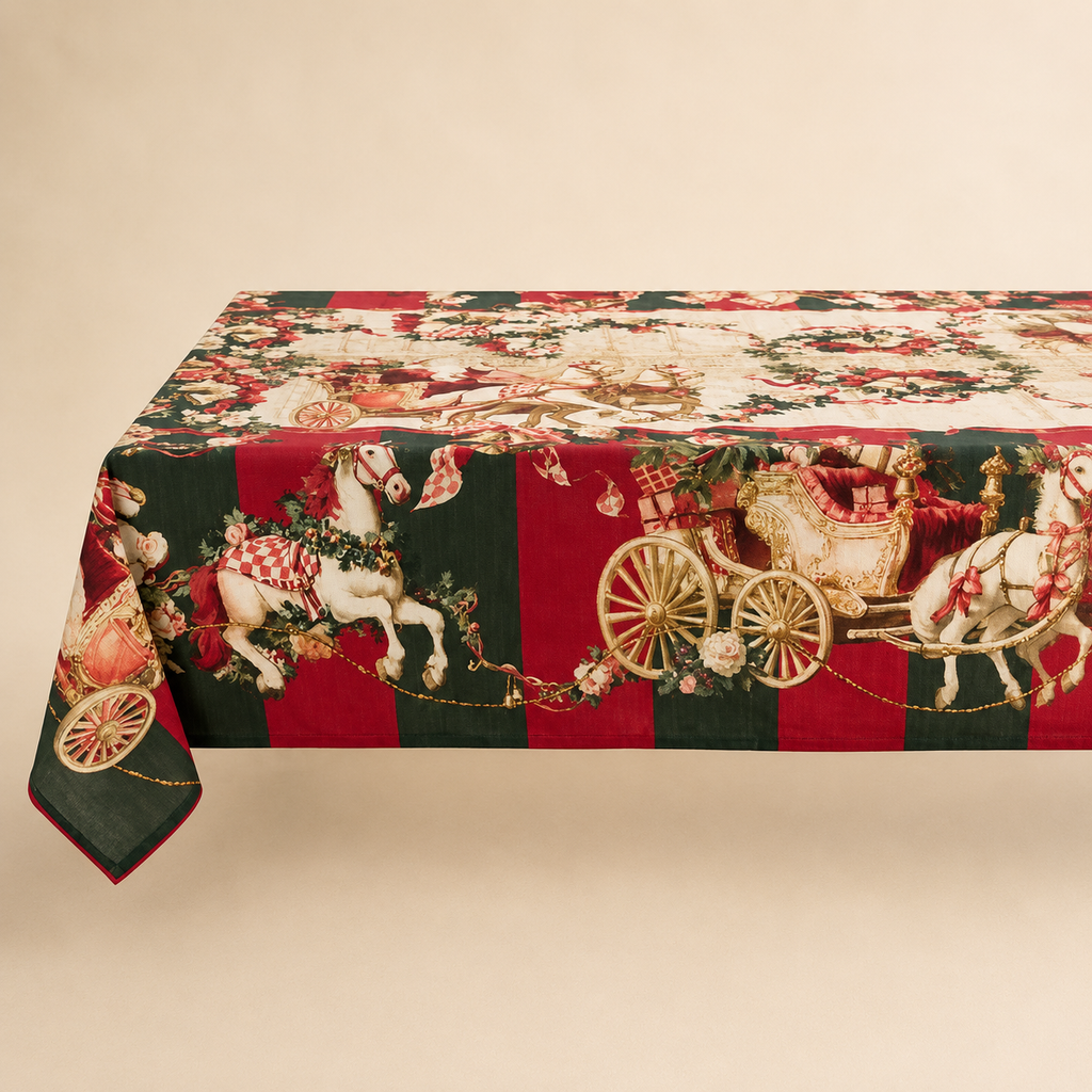 Tovaglia Natalizia Calessi e Calessini Blanc Mariclò – 160 x 280 cm
