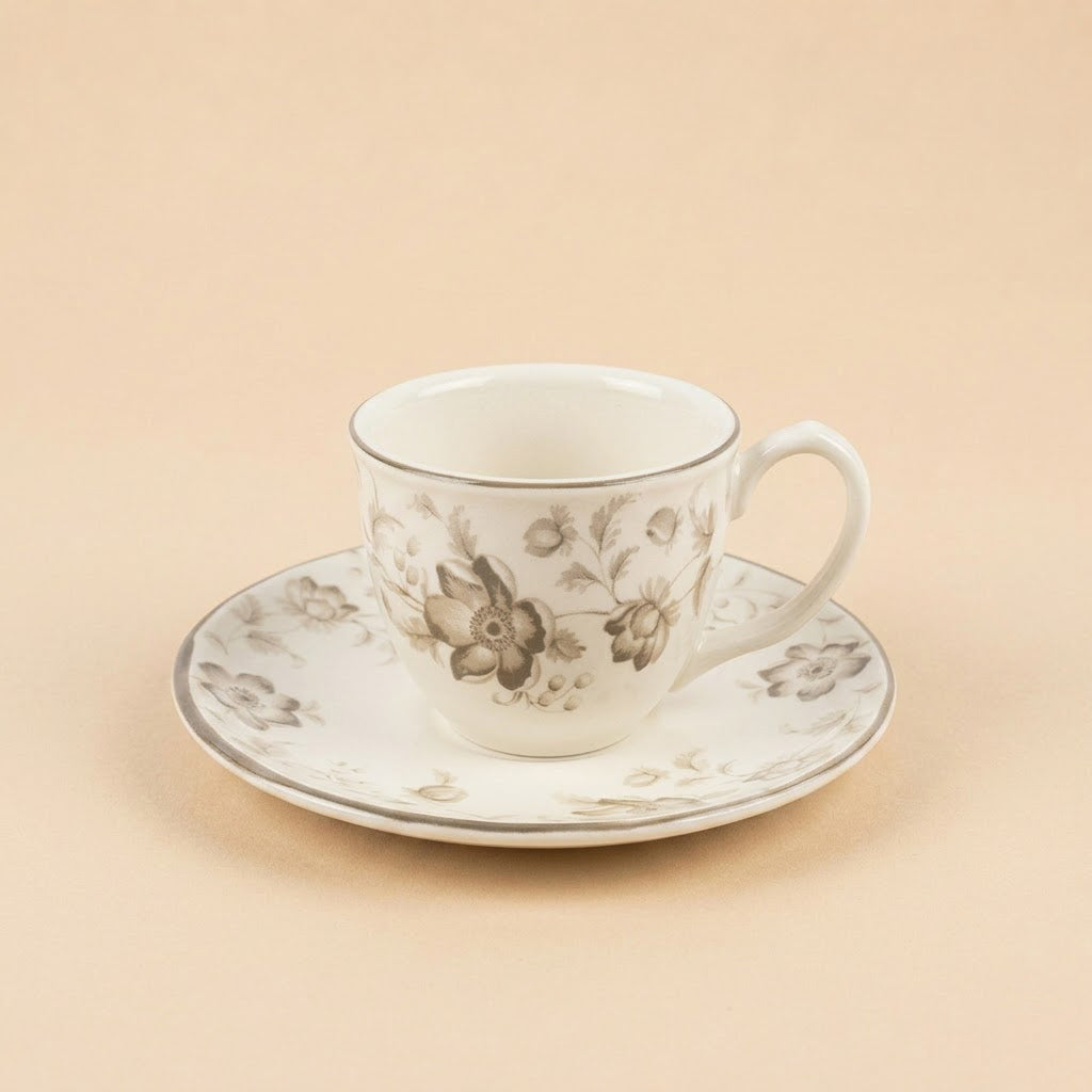 Set 2 tazzine caffè con piattino Wonderwall Taupe 90 ml