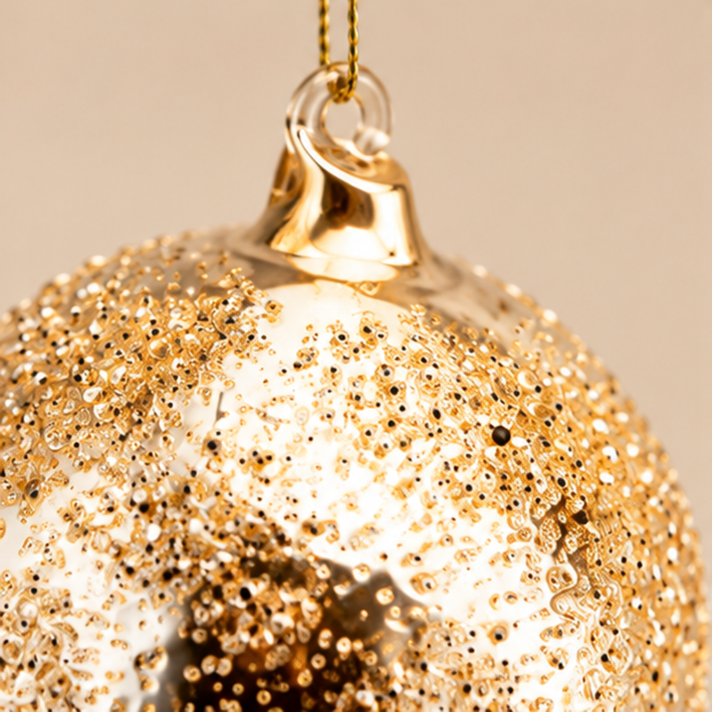 Decorazione Natalizia in Vetro Oro 8 cm - Forma Assortita