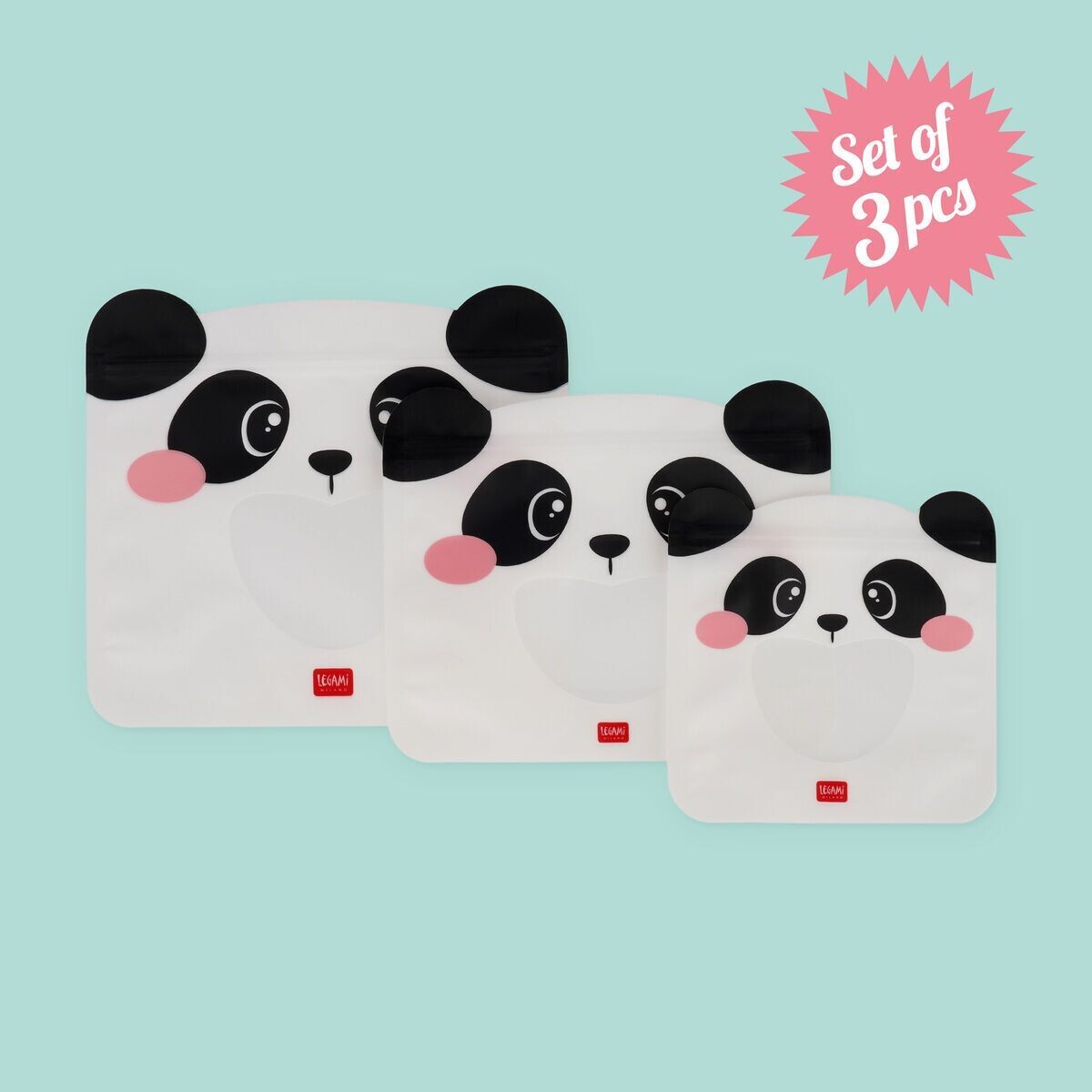 Set 3 Buste per Alimenti Panda - Legami