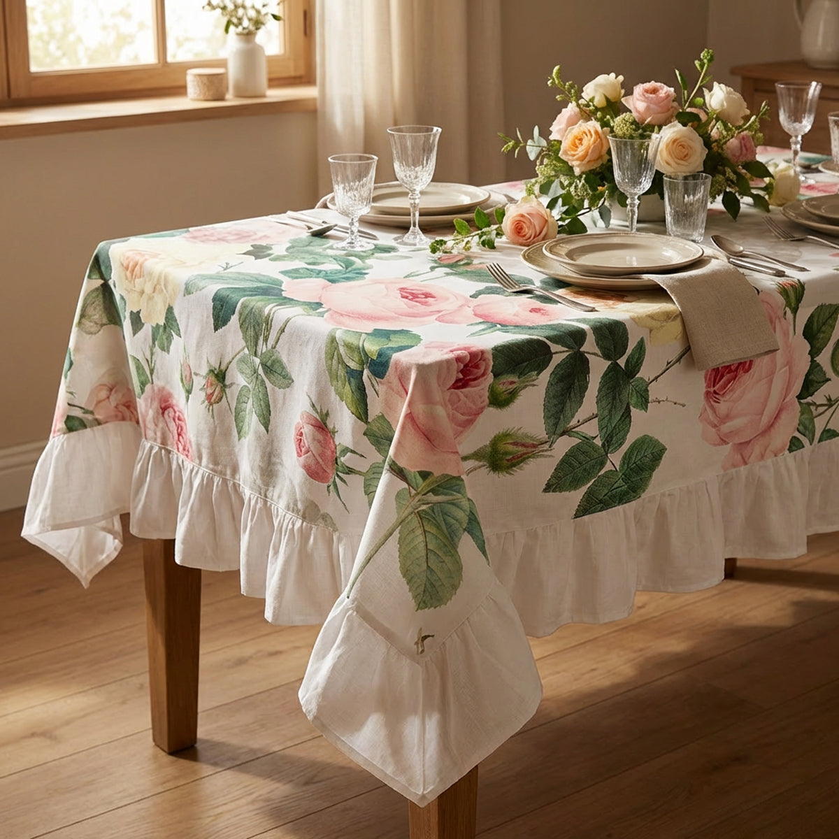 Tovaglia "Rose del Borgo" 180x280cm