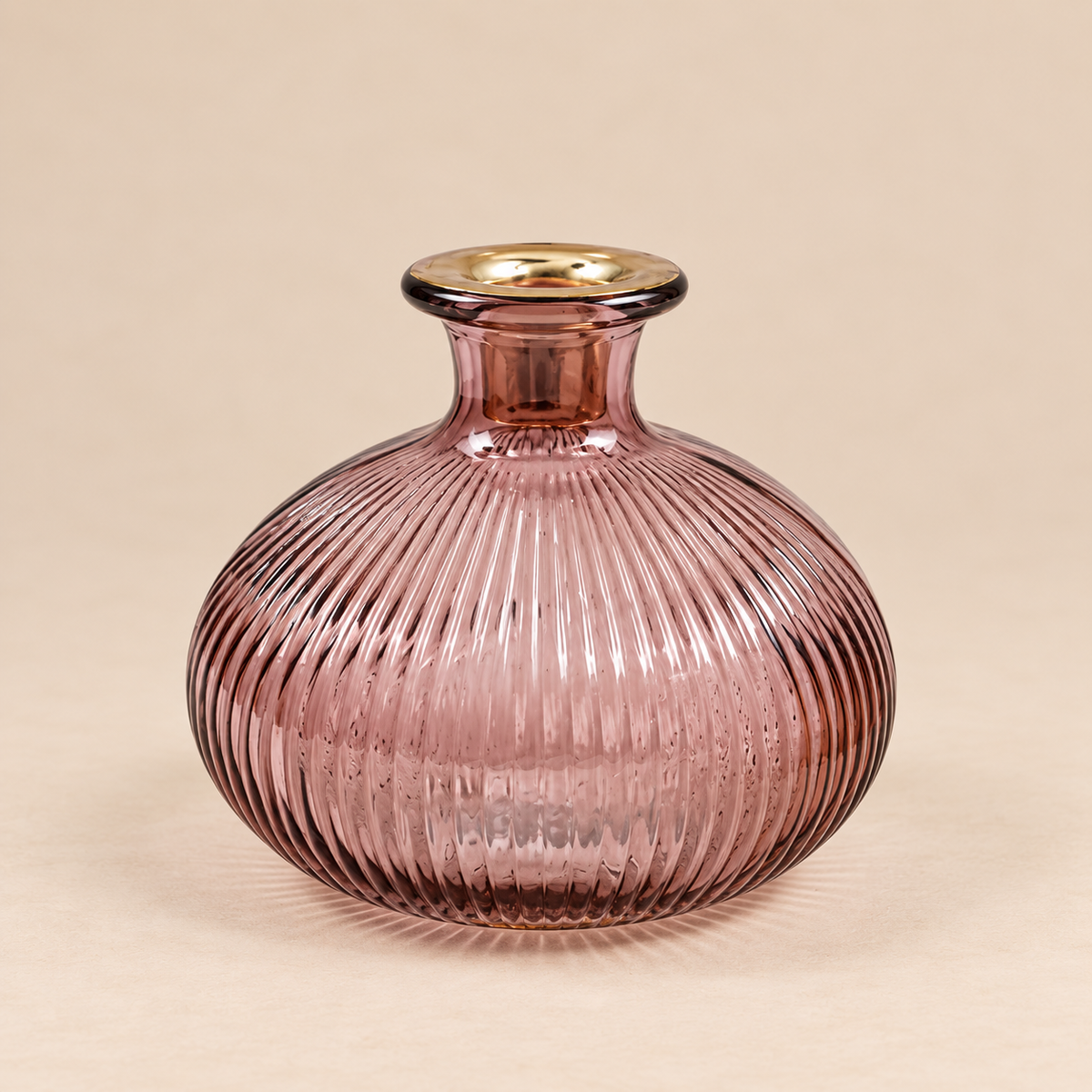 Portacandela Ribbed Rosa antico