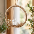 Decorazione Pasquale Sospesa con Coniglietto in Ceramica Ø 21 cm