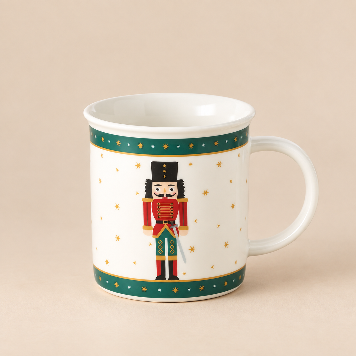 Tazza in porcellana con soldatino schiaccianoci Andrew verde