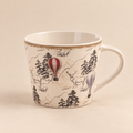 Tazza da Tè Village – Decoro Paesaggio Invernale con Renne e Mongolfiere – 280 ml