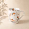 Tazza in porcellana con decoro pettirosso Ruby