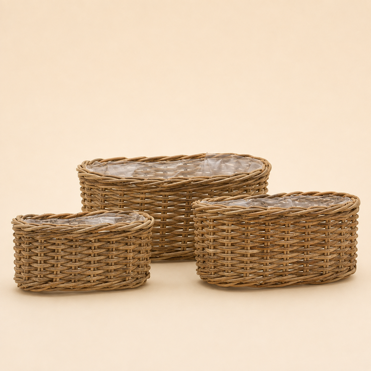 Cesto coprivaso Ovale in Rattan – Disponibile in 3 Dimensioni