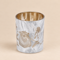 Portacandela Foresta con Orso Oro h.12,5 cm