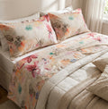 Completo letto matrimoniale Radici Fiore melograno Lenzuola