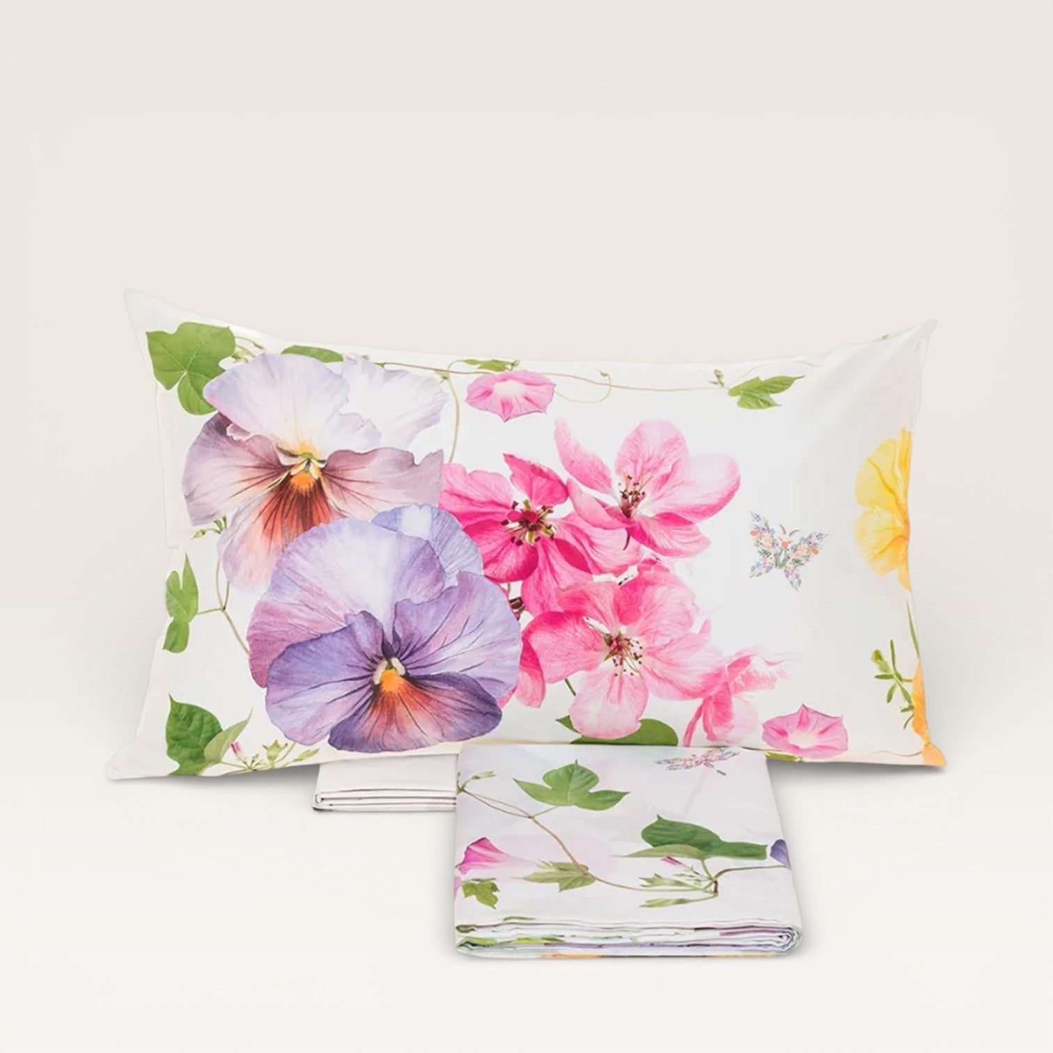 Completo lenzuola matrimoniale Bloom Viole Lenzuola