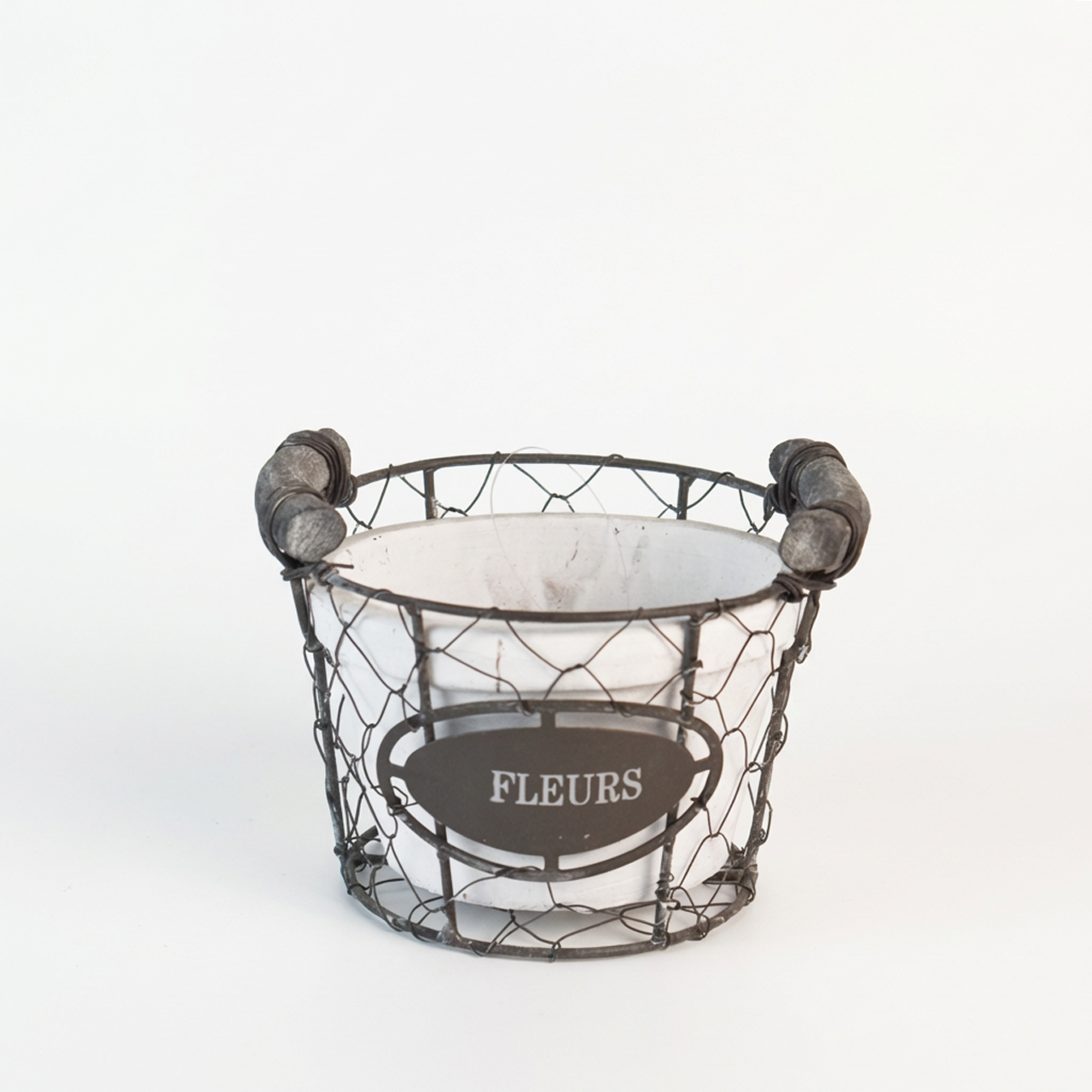 Portavaso singolo Fleurs con cestino - LB HOME