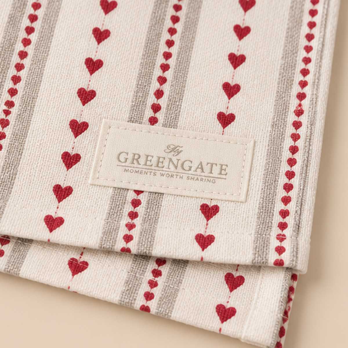 Strofinaccio da Cucina Esther GreenGate Rosso con Cuori
