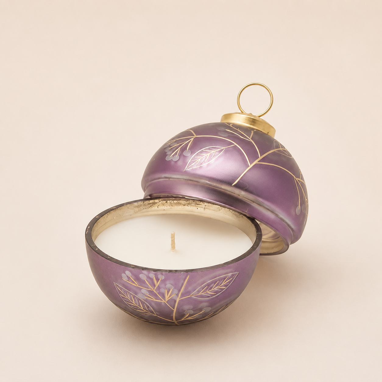 Candela Profumata Sfera di Natale "Bacche" Lavanda