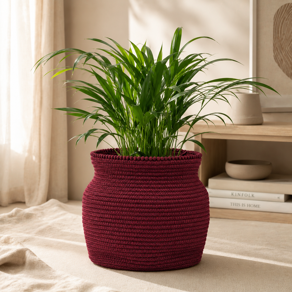 Cesto in Cotone Burgundy – Ø 24 x H 26 cm
