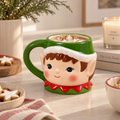 Tazza Natalizia EDG in Ceramica a Forma di Gnomo con Cappello a Pois (Copia)