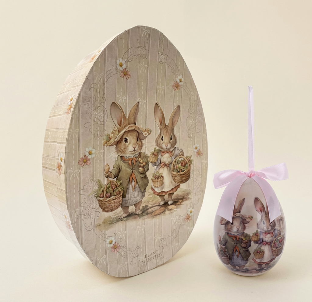 Set 8 Uova Pasquali Decorative con Scatola Regalo Decorazioni Pasquali
