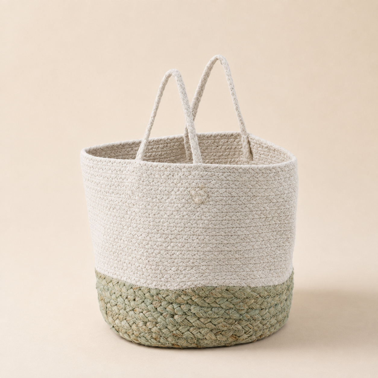 Cesto con Bordo in Iuta e Manici – 25 cm