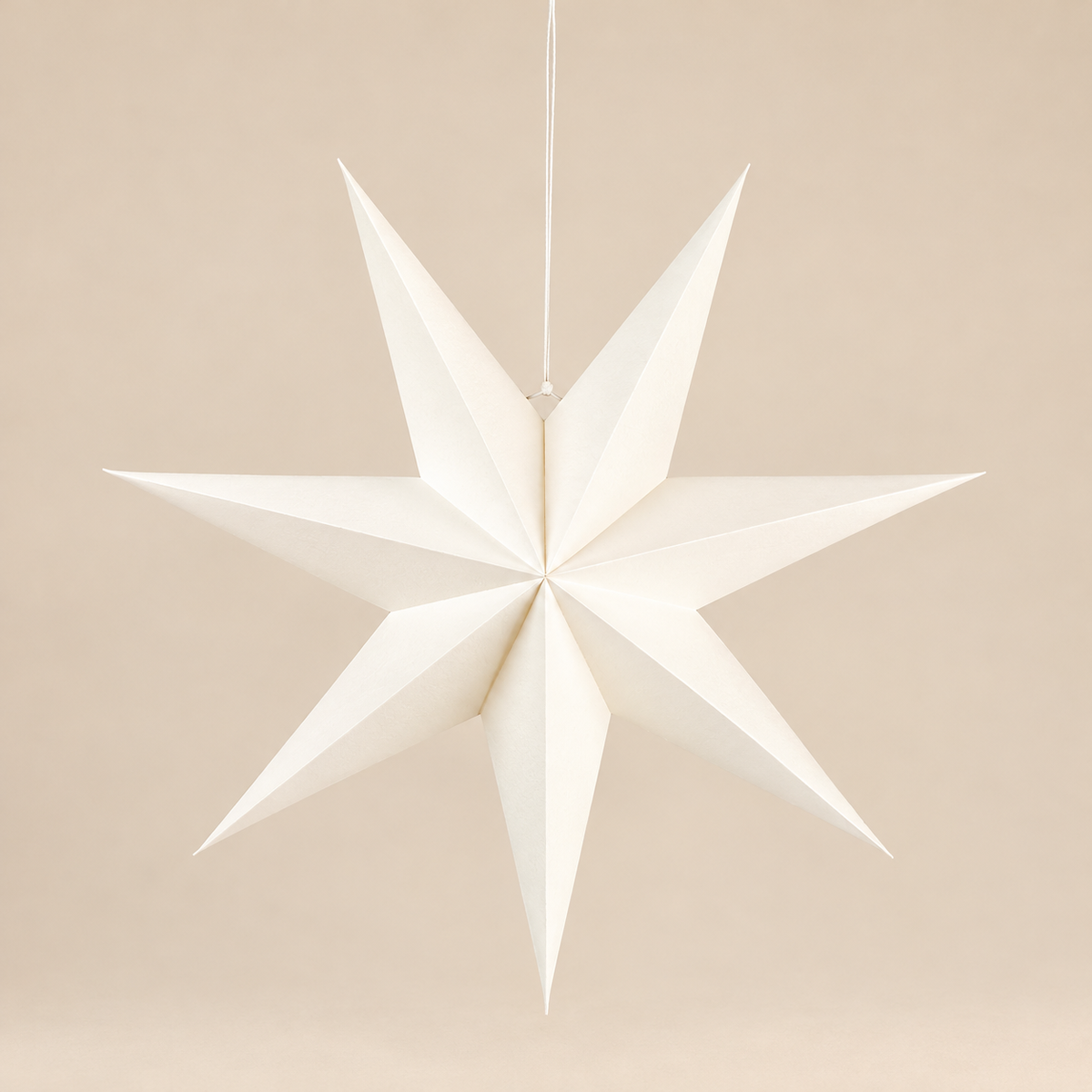 Stella Natalizia Decorativa Bianca in Carta 3D a Sette Punte da Appendere – Ø 60 cm