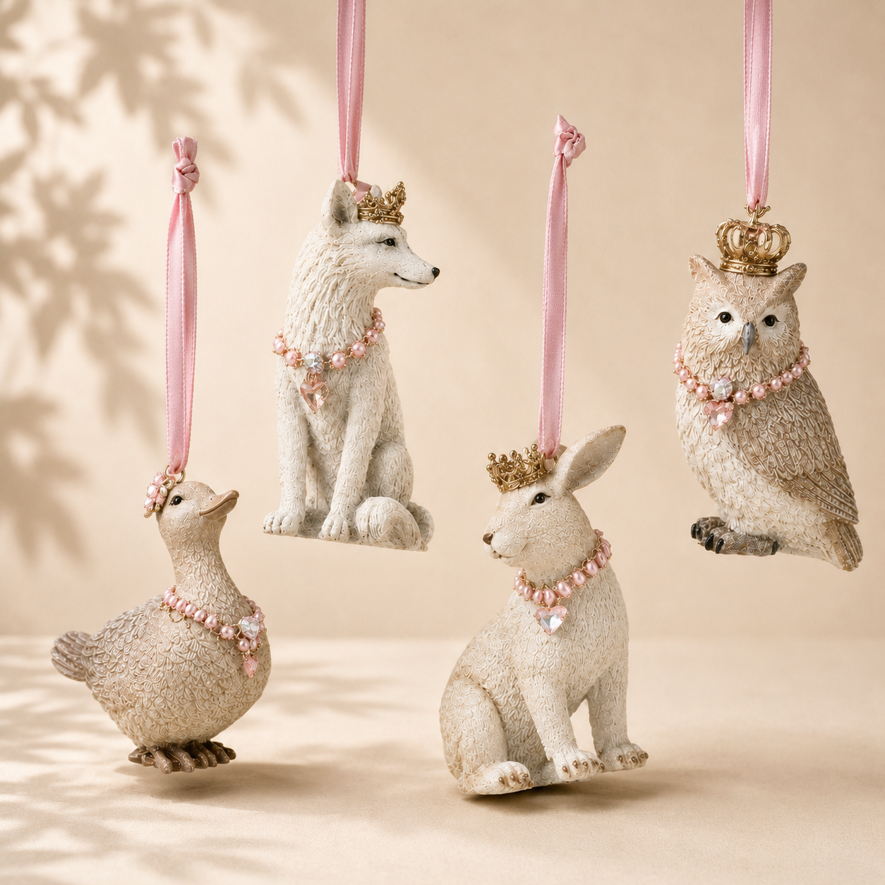 Decoro Pendente Animali con Corona – H 10 cm