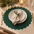 Tovaglietta Americana Tonda Verde in Cotone 40 x 40 cm - Collezione Carmen