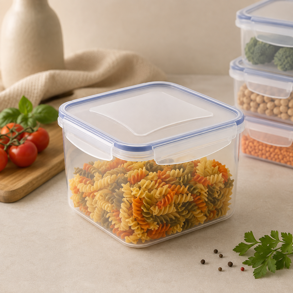 Contenitore Ermetico Quadrato Fresh Box Trasparente – 1,2 L